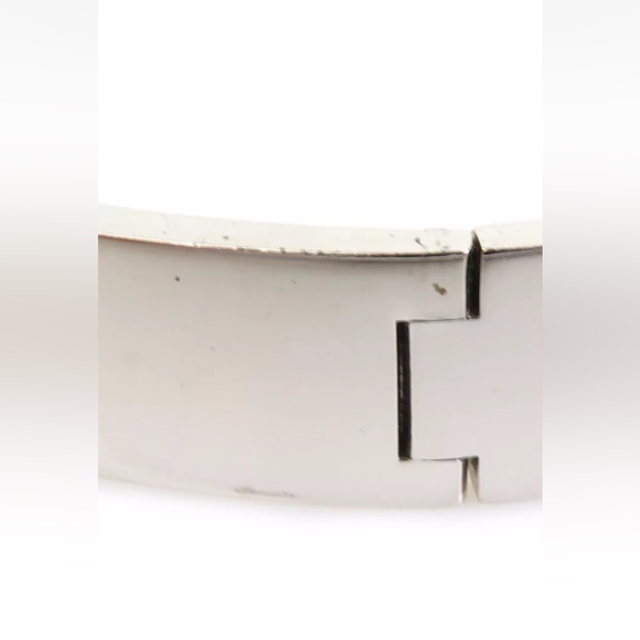 HERMES Clic Clac Bangle Bracelet Silver/Pink/White Metal/Enamel - Picture 6 of 7